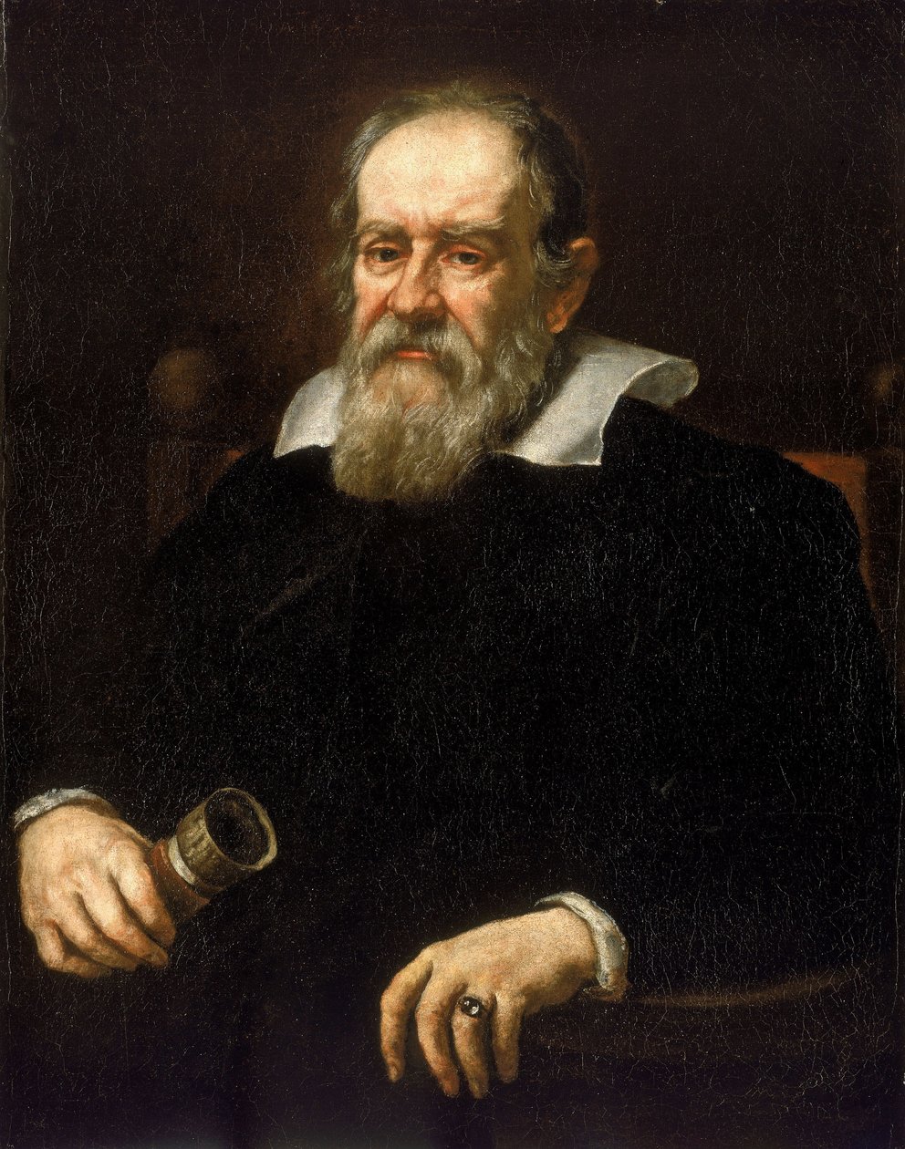 Retrato de Galileo Galilei conocido como Galileo Galileo, astrónomo italiano (1564-1642) Pintura de la escuela Sustermans. de Justus (school of) Sustermans