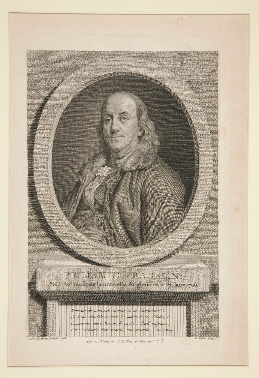 Benjamin Franklin, nacido en Boston, Nueva Inglaterra, el 17 de enero de 1706 de Justus Chevillet