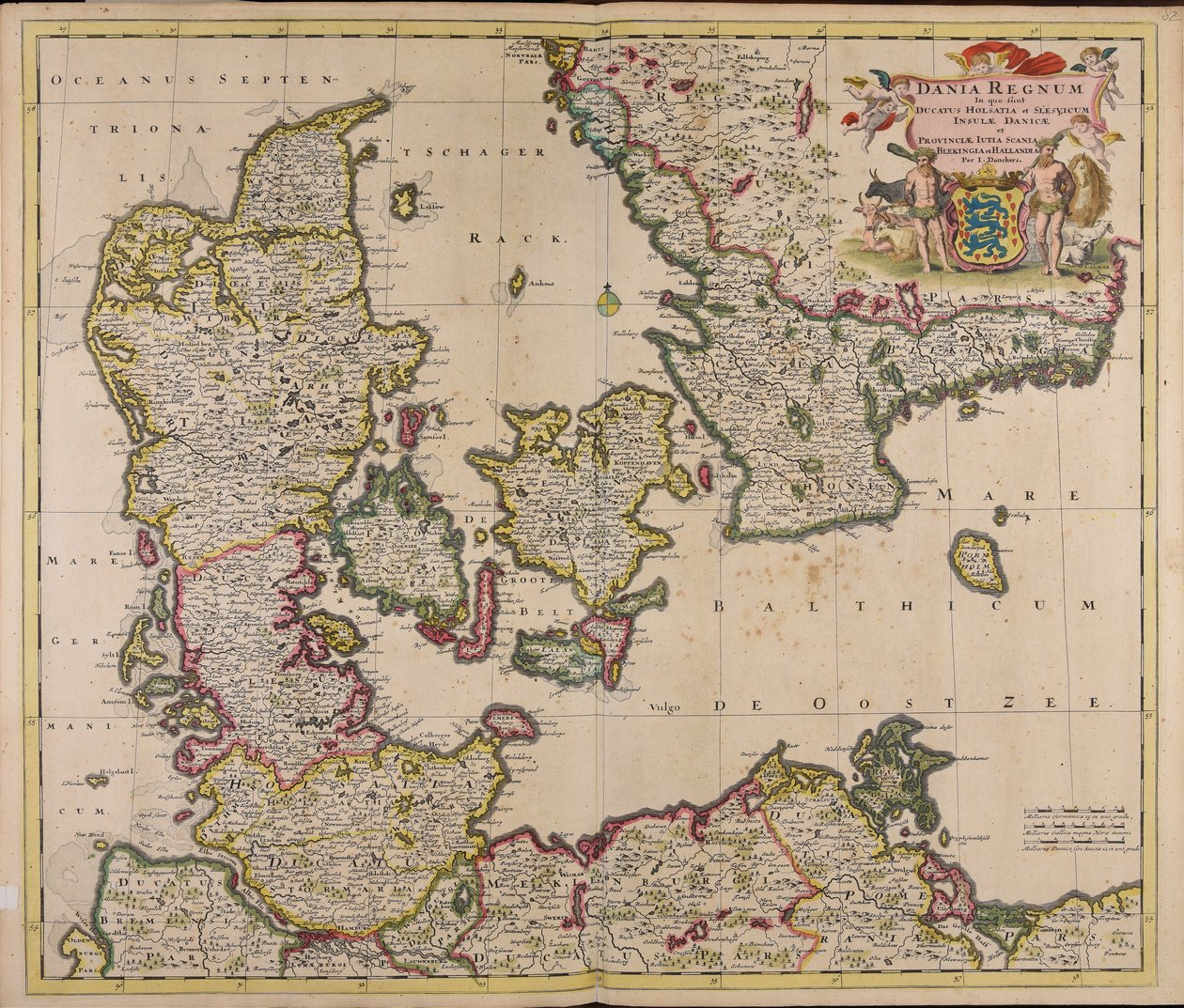 Dania regnum : in quo sunt ducatus Holsatia et Slesvicum insulae Danicae et provinciae Iutia Scania Blekingia et Hallandia de Justus Danckerts