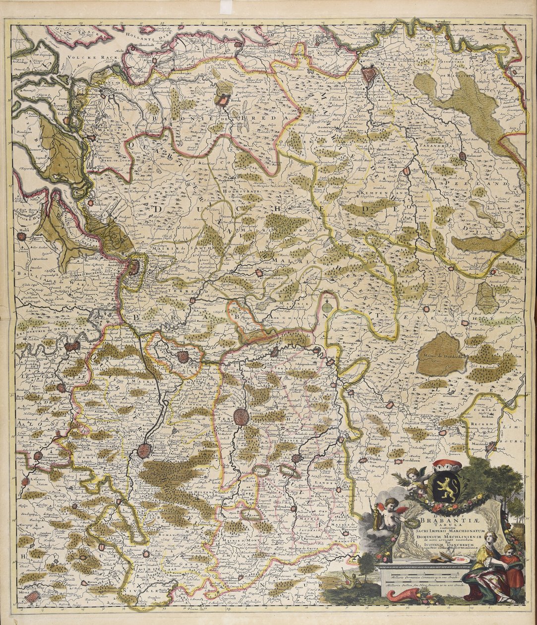 Ducatus Brabantiae tabula : continens Sacri imperii Marchionatum et Dominium Mechliniense / de novo accurate emendata per Iustinum Danckerum. de Justus Danckerts