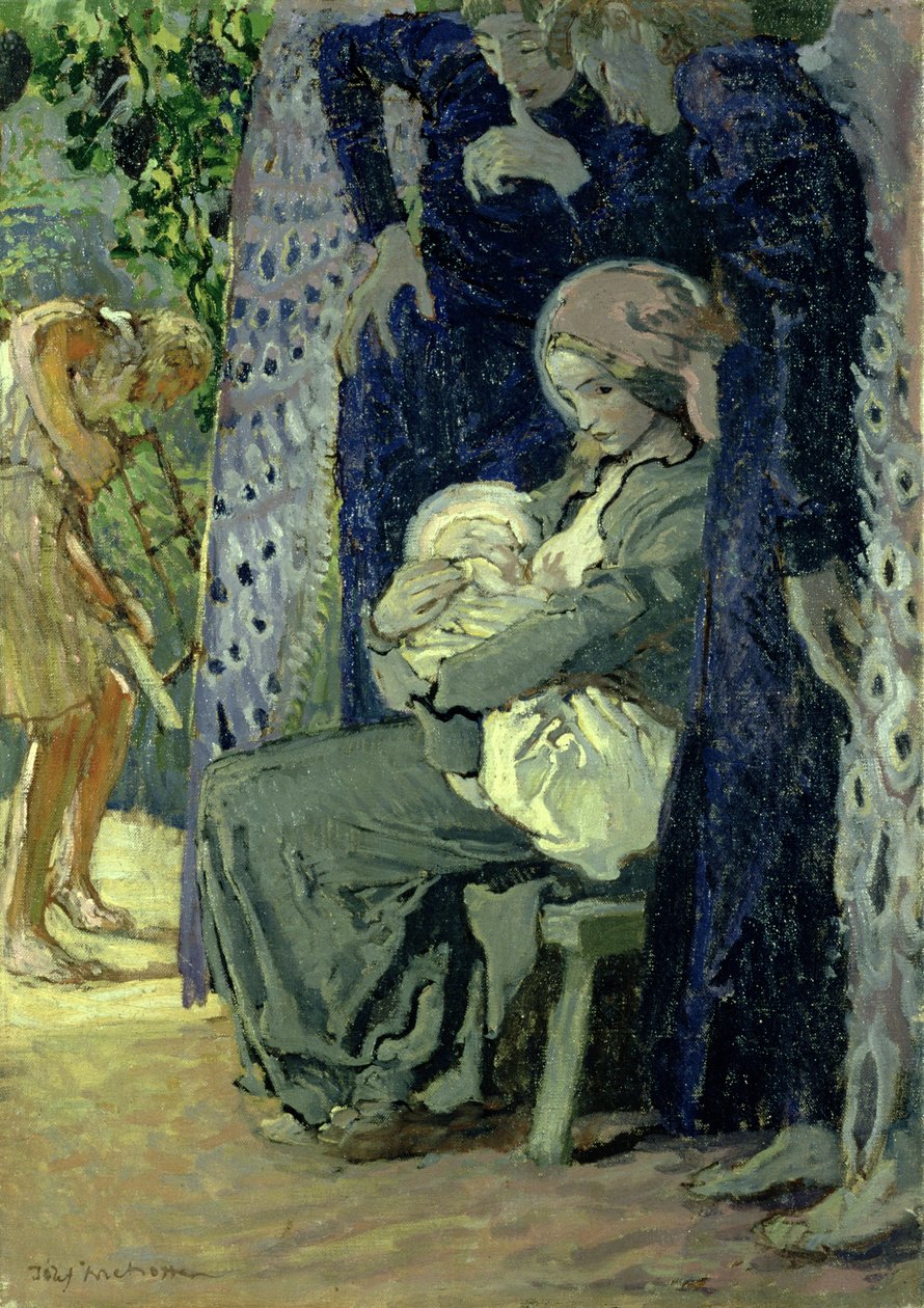 Sagrada Familia, c.1913 (óleo sobre lienzo) de Józef Mehoffer