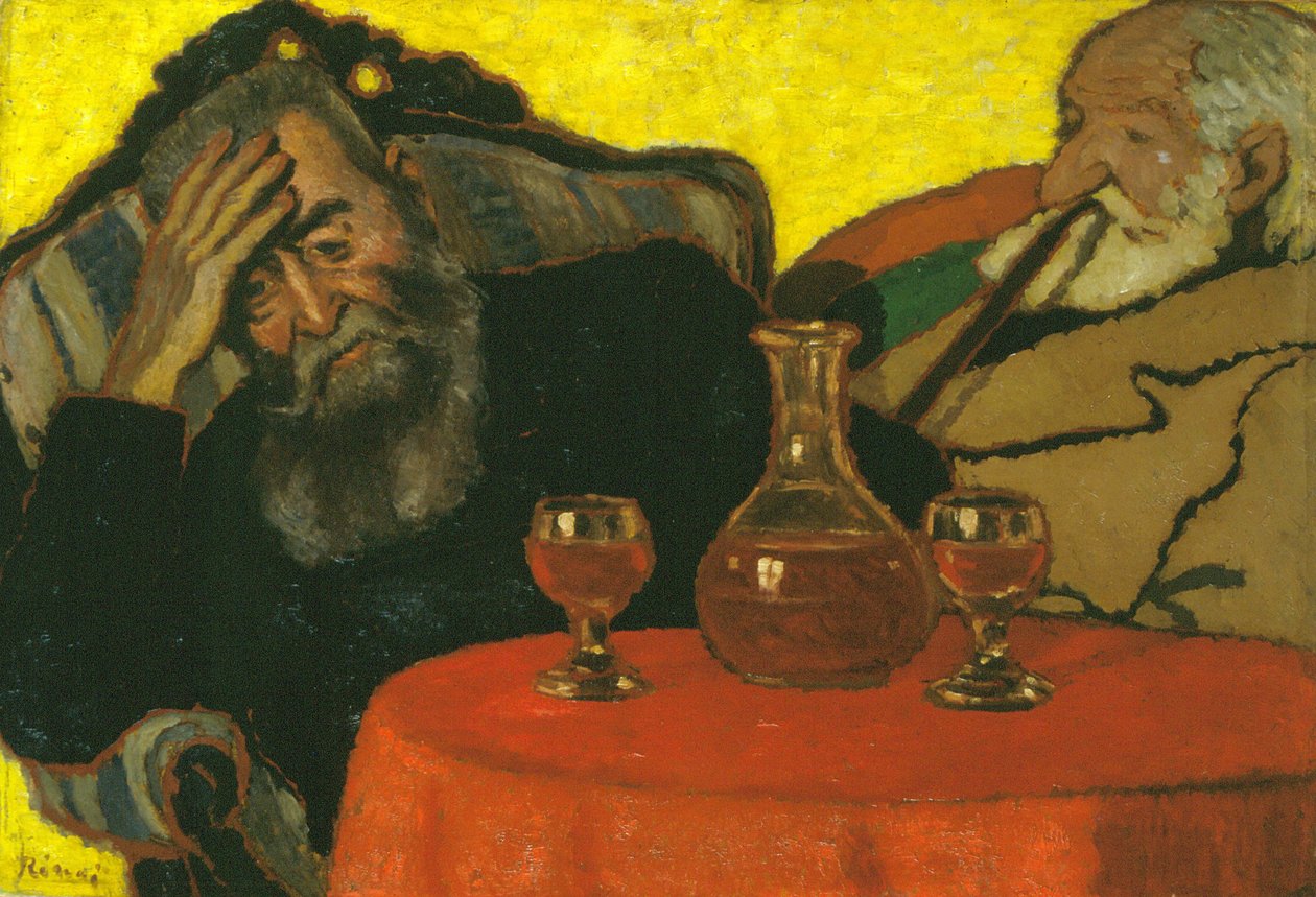 Mi padre y Piacsek, con vino tinto de József Rippl Rónai