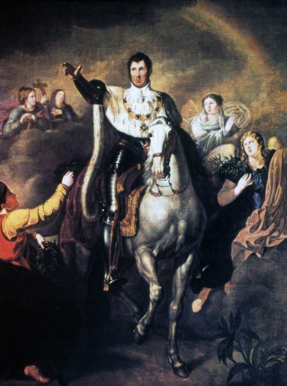 El retorno de Federico Guillermo III como vencedor en las guerras de liberación de K.F.J.H. Schumann