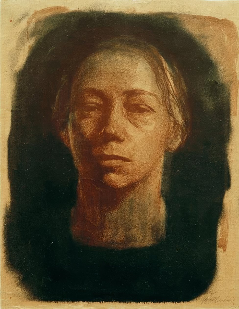 Autorretrato de frente de Käthe Kollwitz