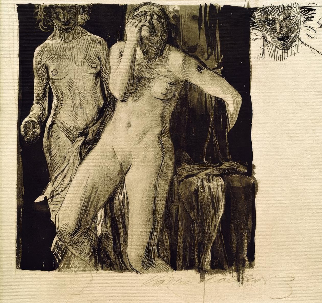 Estudio de desnudo para La vida de Käthe Kollwitz