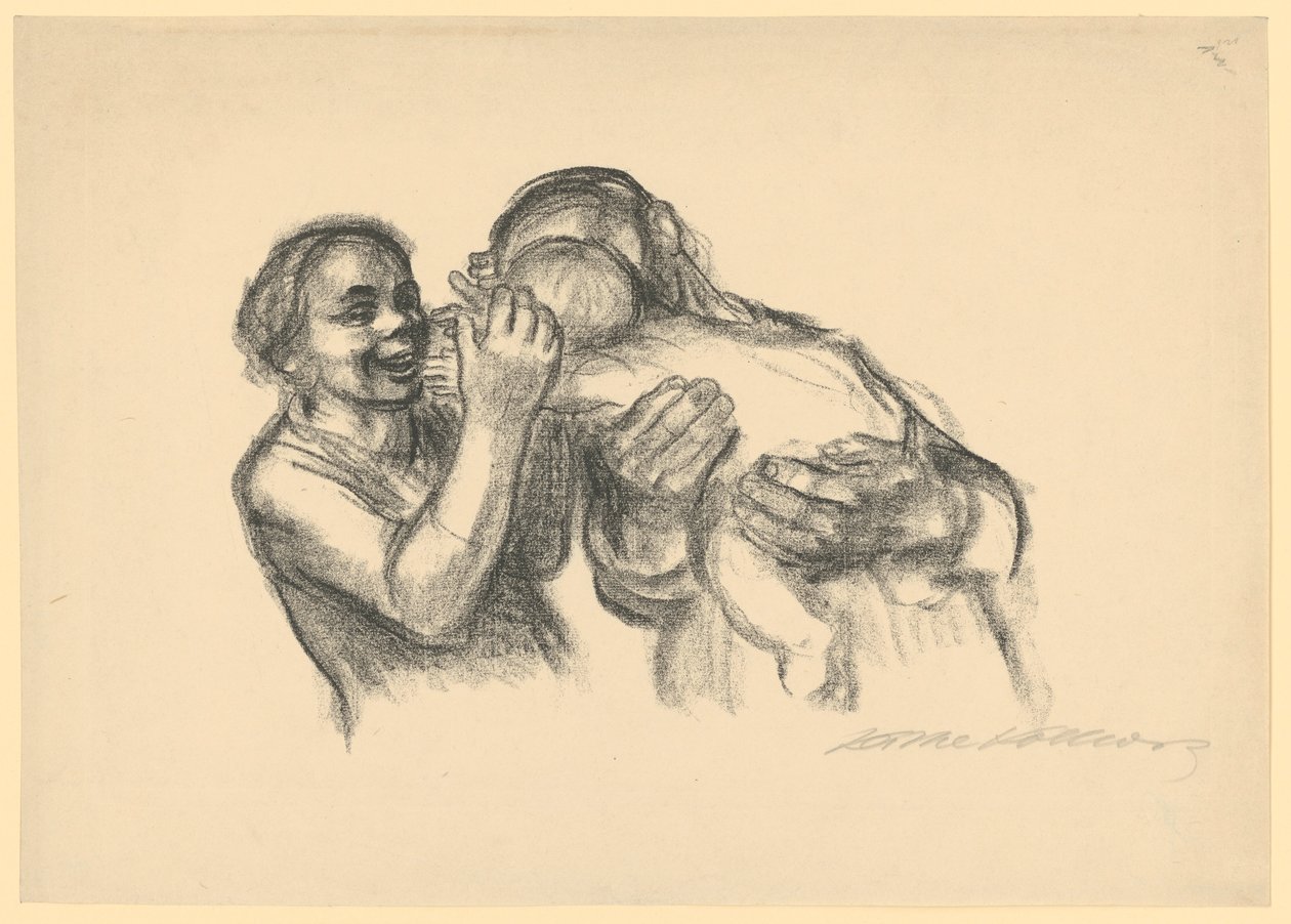 Padres con niño (edición de la Deutsche Bildkunst-Hilfe e. V., Leipzig) de Käthe Kollwitz
