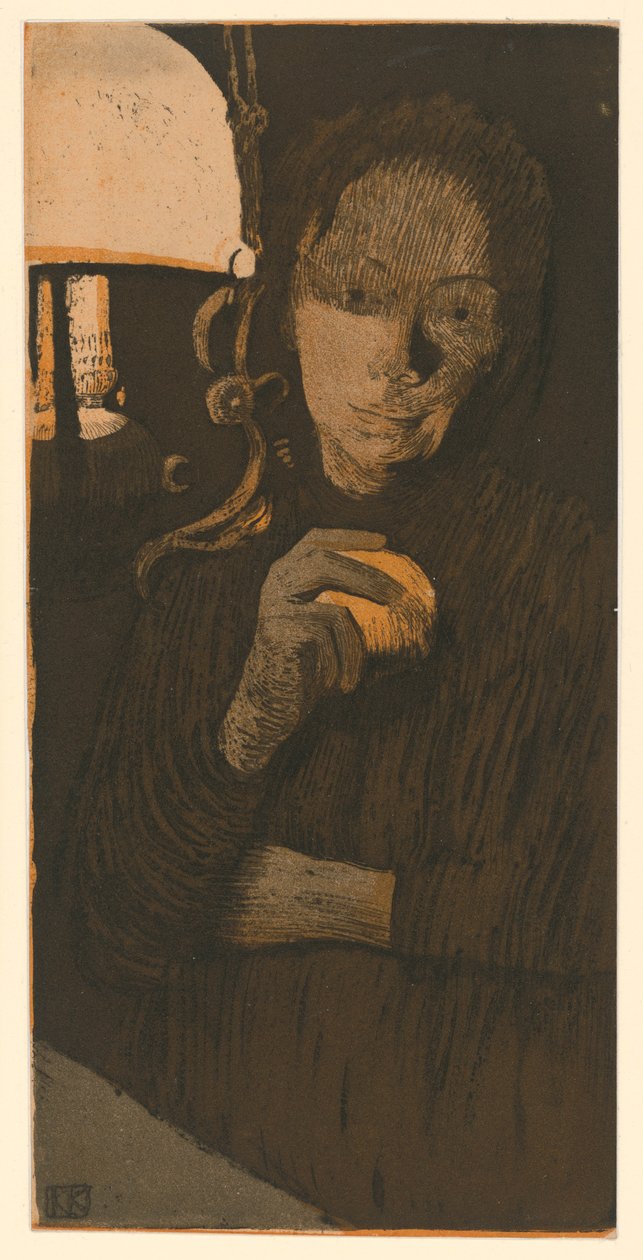 Mujer con naranja (2.º estado) de Käthe Kollwitz