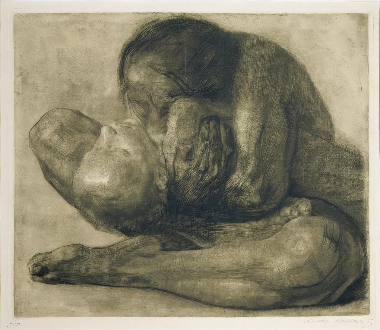 Mujer con niño muerto de Käthe Kollwitz