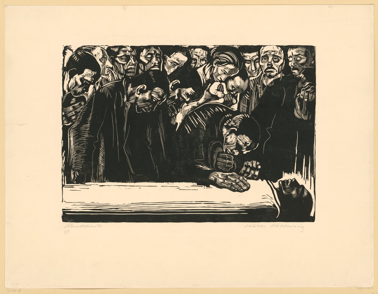 Hoja conmemorativa para Karl Liebknecht (5.º estado) de Käthe Kollwitz