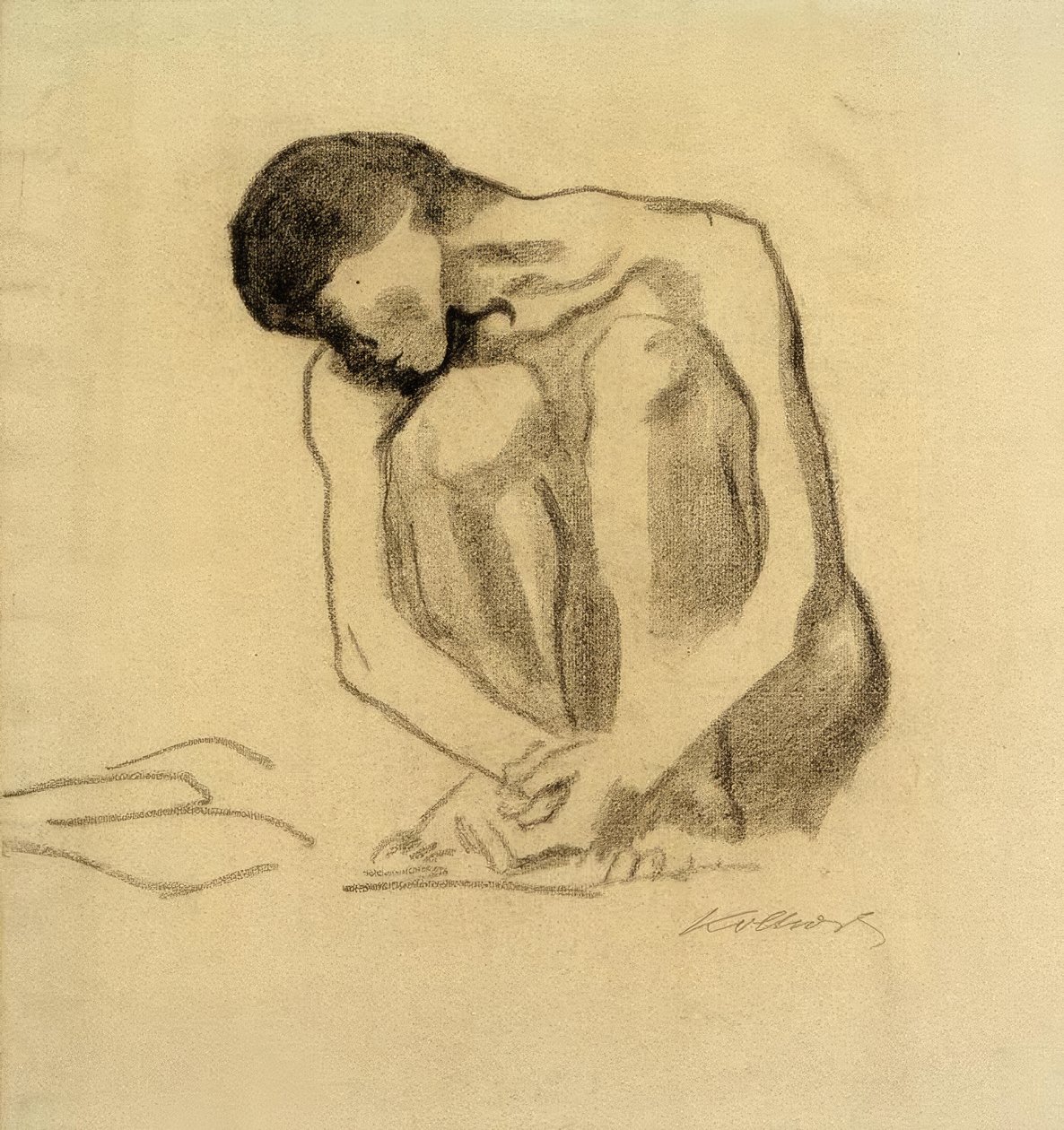 K. Kollwitz, Acto femenino en cuclillas de Käthe Kollwitz