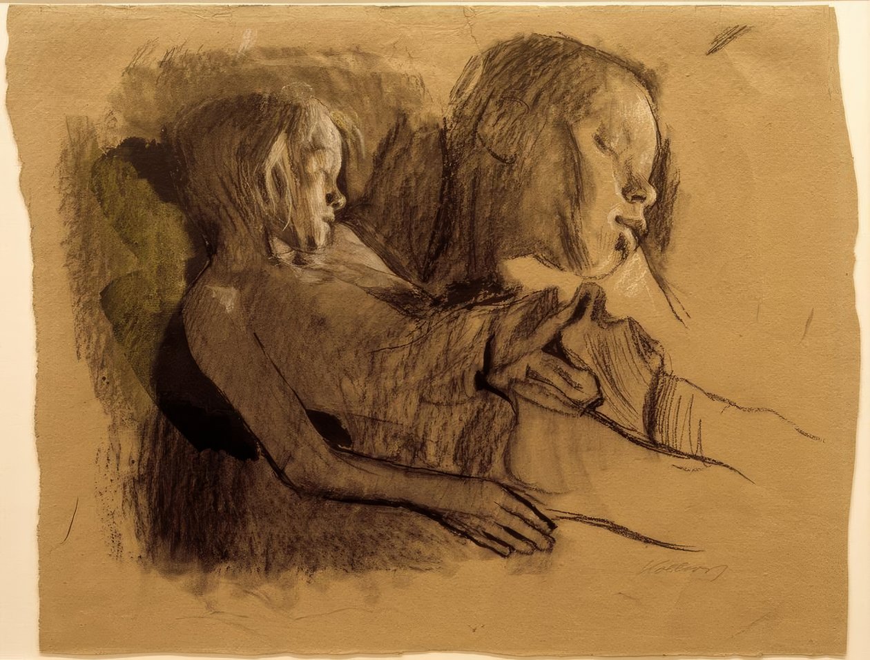 Niño durmiendo y cabeza de niño de Käthe Kollwitz