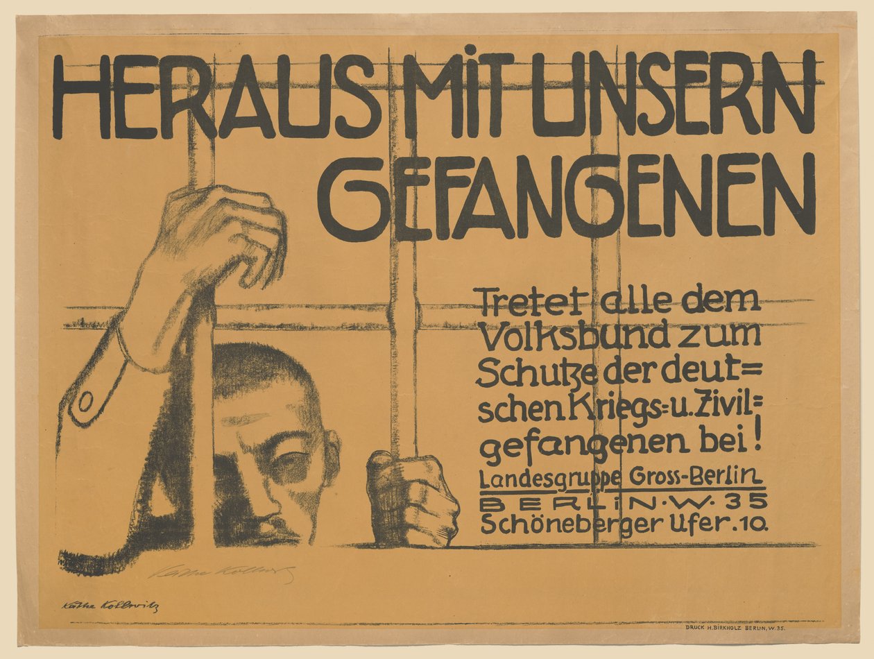 Fuera con nuestros prisioneros de Käthe Kollwitz