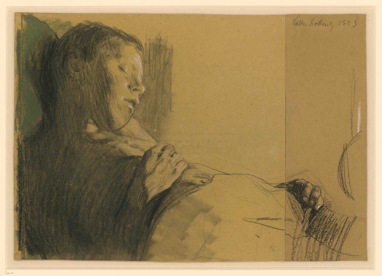 Schlafender Knabe (Das tote Kind) de Käthe Kollwitz