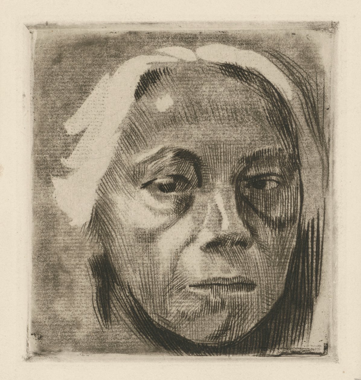 Autorretrato (versión descartada) de Käthe Kollwitz