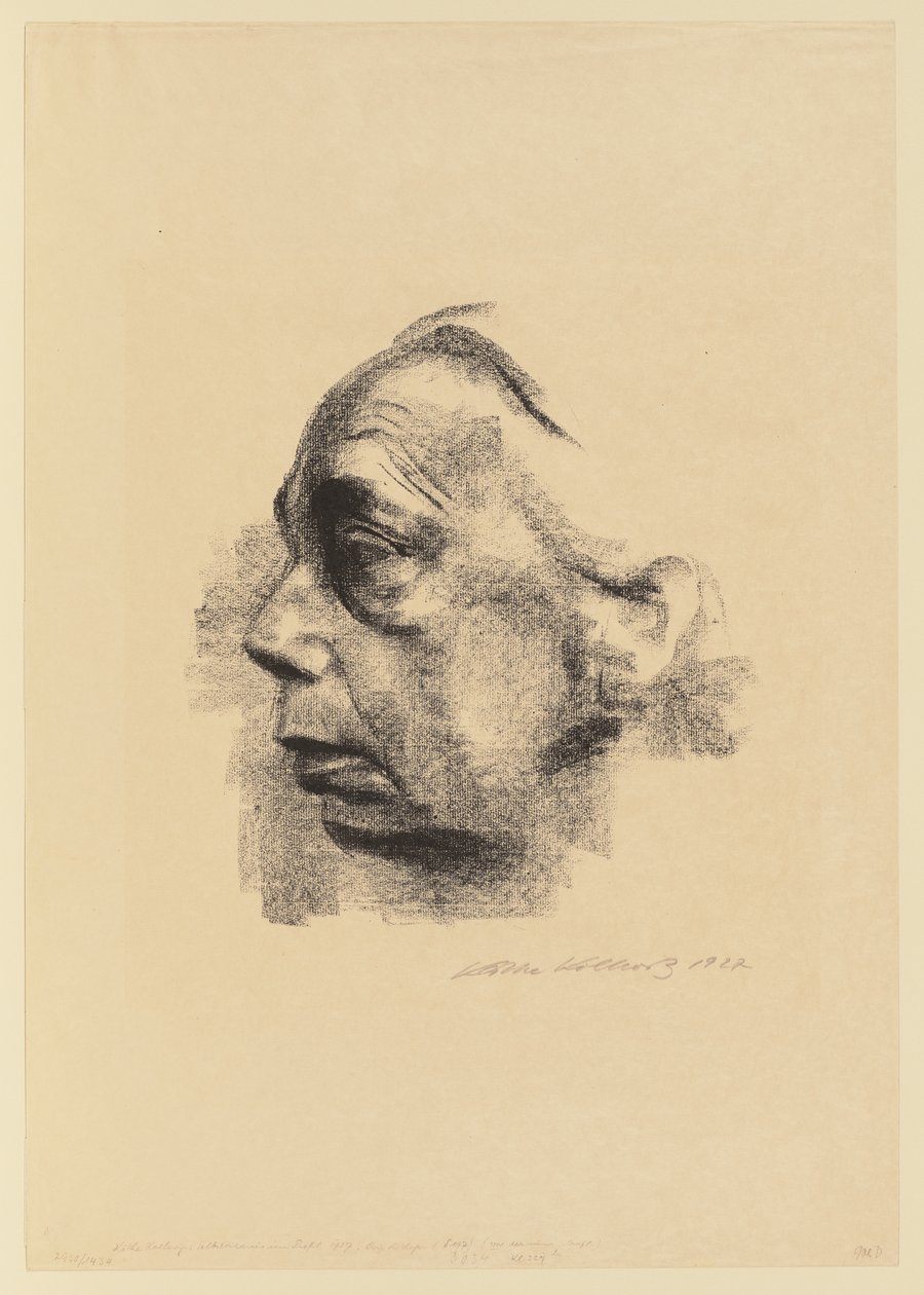 Autorretrato de perfil de Käthe Kollwitz