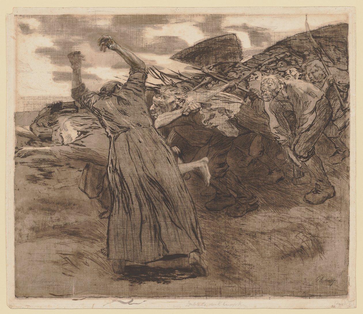 Lámina 5 del ciclo «La guerra campesina» de Käthe Kollwitz