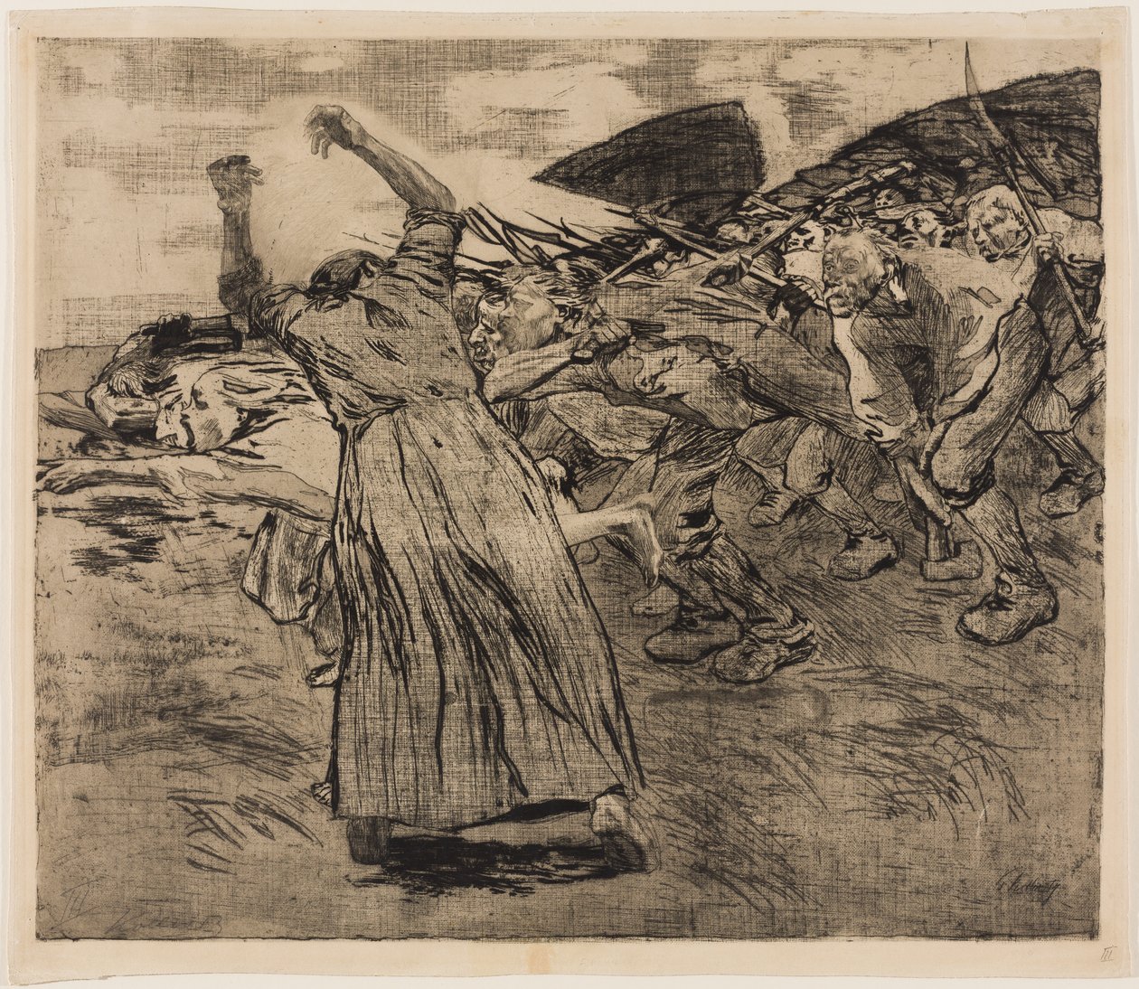 Hoja 5 del ciclo «Guerra de los campesinos» de Käthe Kollwitz