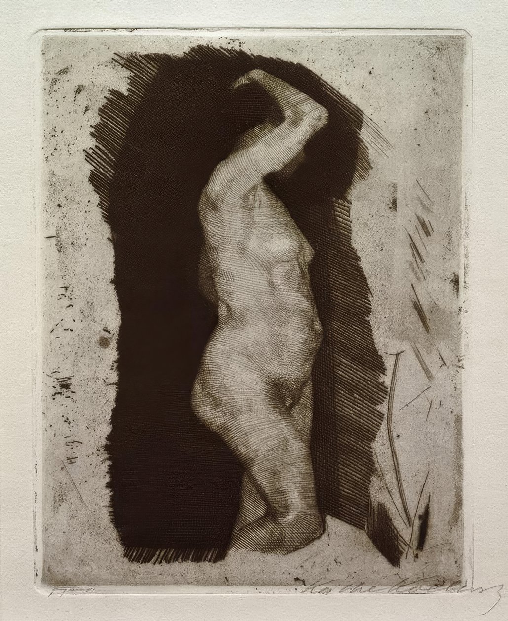 Desnudo femenino de pie de Käthe Kollwitz
