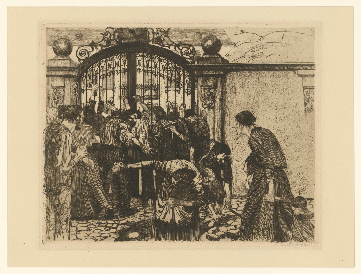 Sturm (Hoja 5 de «Ein Weberaufstand», 2.ª versión) de Käthe Kollwitz