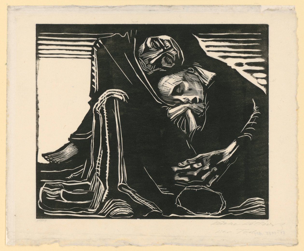 La muerte con una mujer en el regazo (3.ª y definitiva versión, 7.º estado) de Käthe Kollwitz