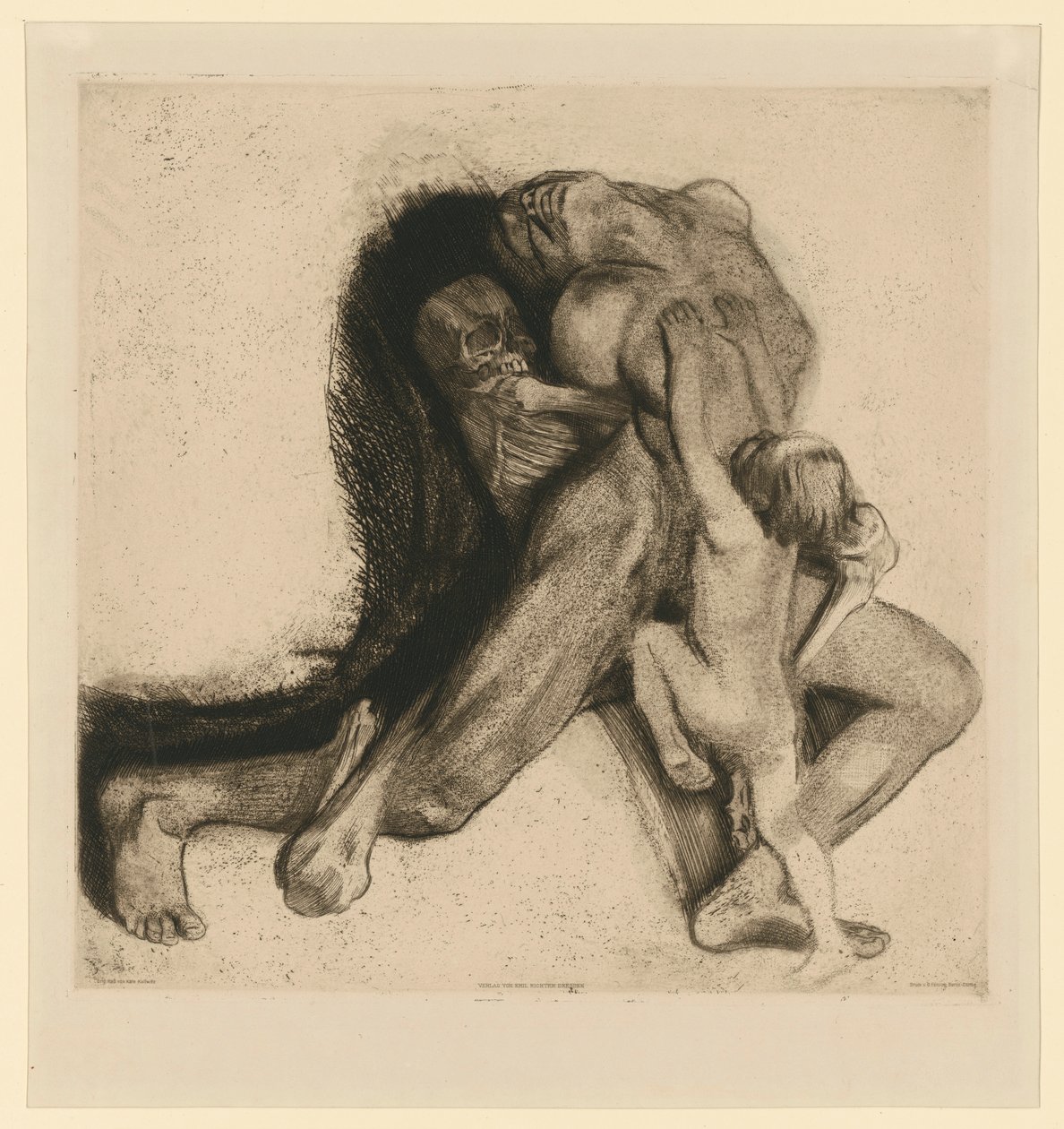 La muerte y la mujer (6.º estado) de Käthe Kollwitz