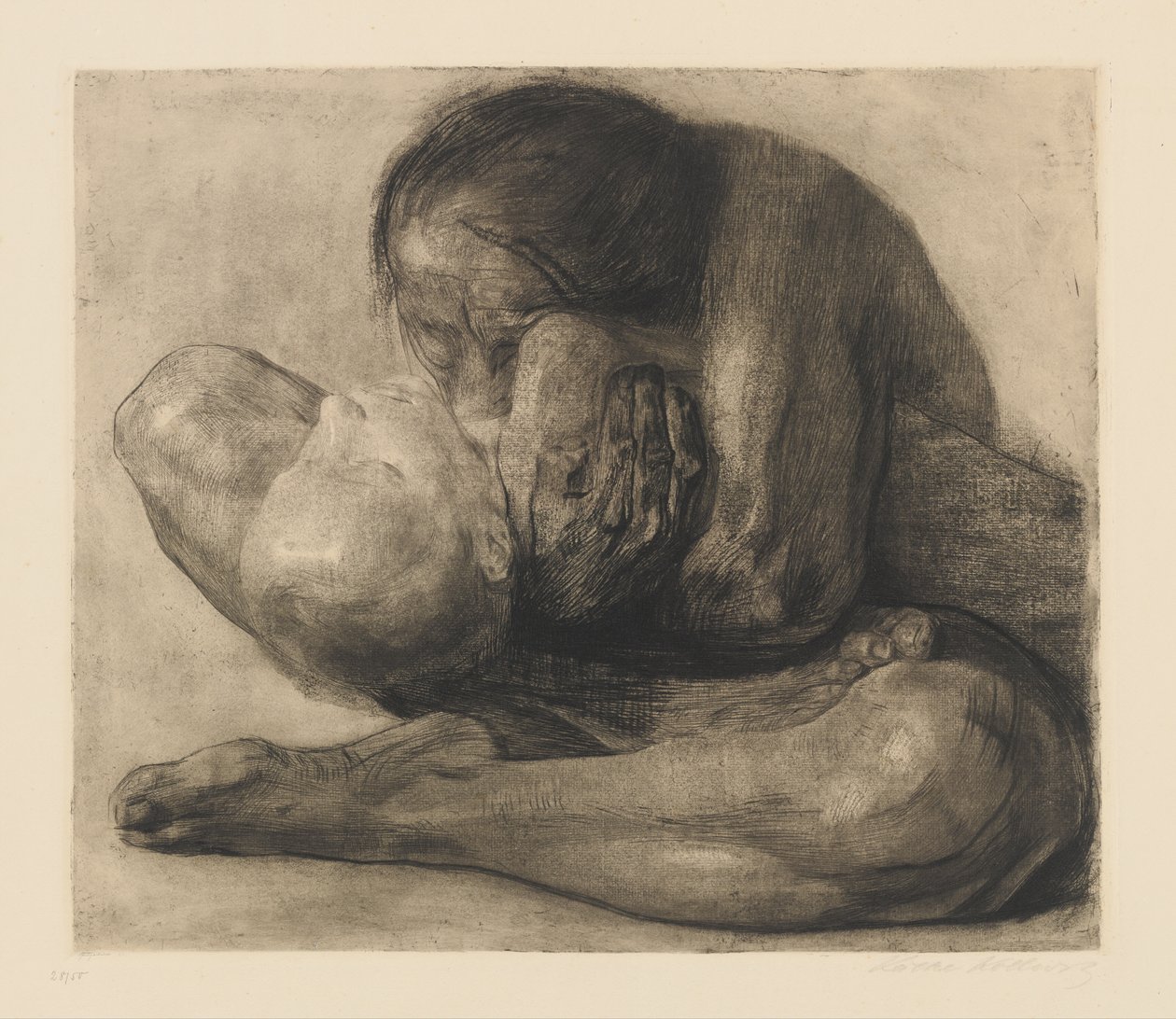 Mujer con niño muerto de Käthe Kollwitz