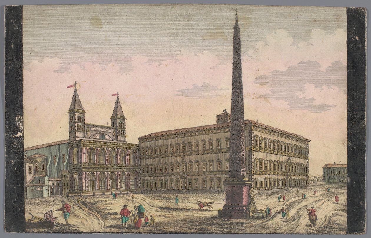 Vista de la Piazza di San Giovanni in Laterano en Roma Vista de la Place de St Lean de Lateran (título sobre el objeto) de Kaiserlich Franziskische Akademie