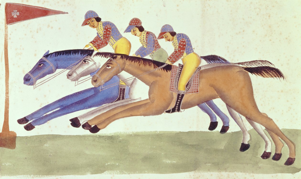 Carreras de Caballos en Bengala, c.1830 de Kalighat School