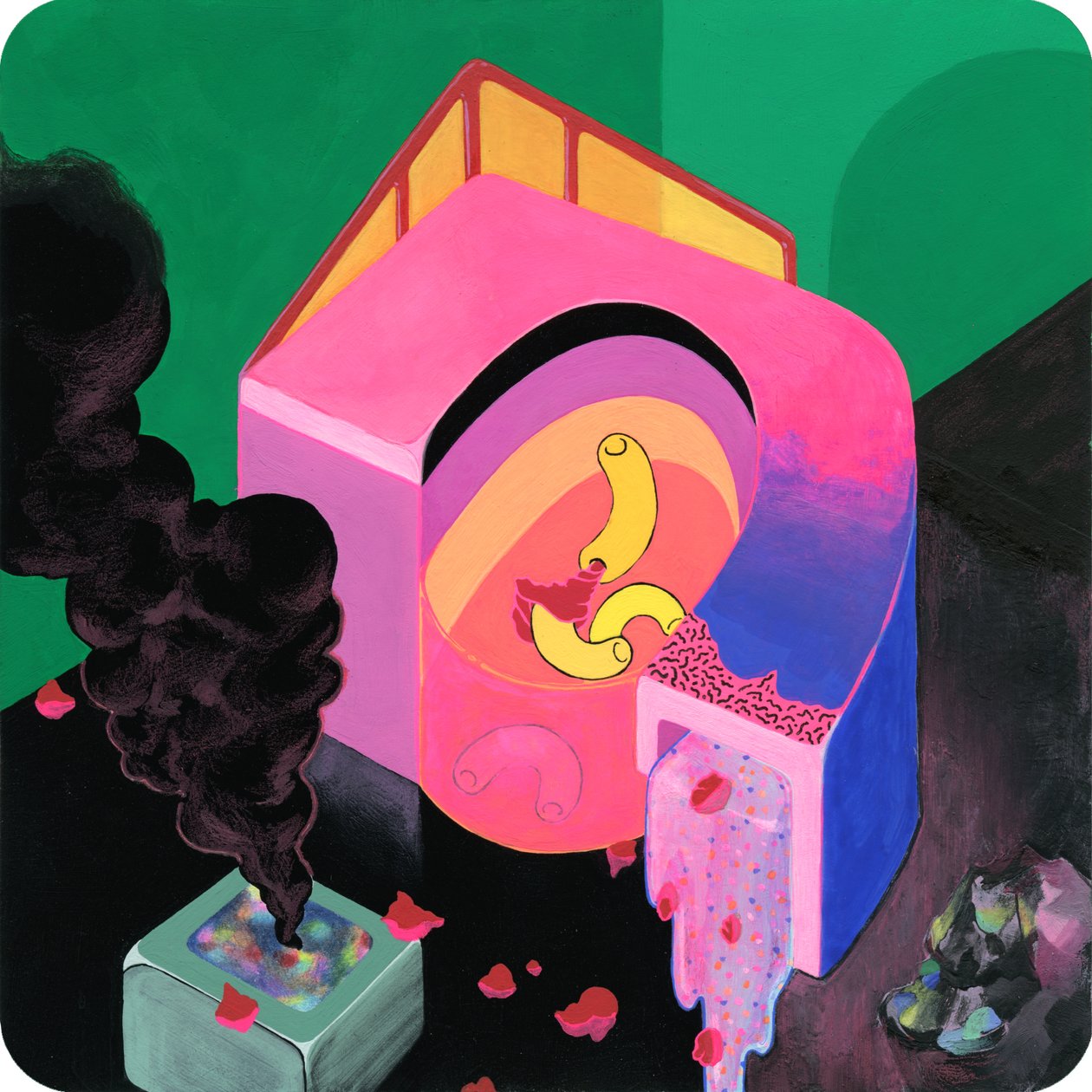 La casa de baños de época, 2019 (técnica mixta sobre papel) de Kam Tsz