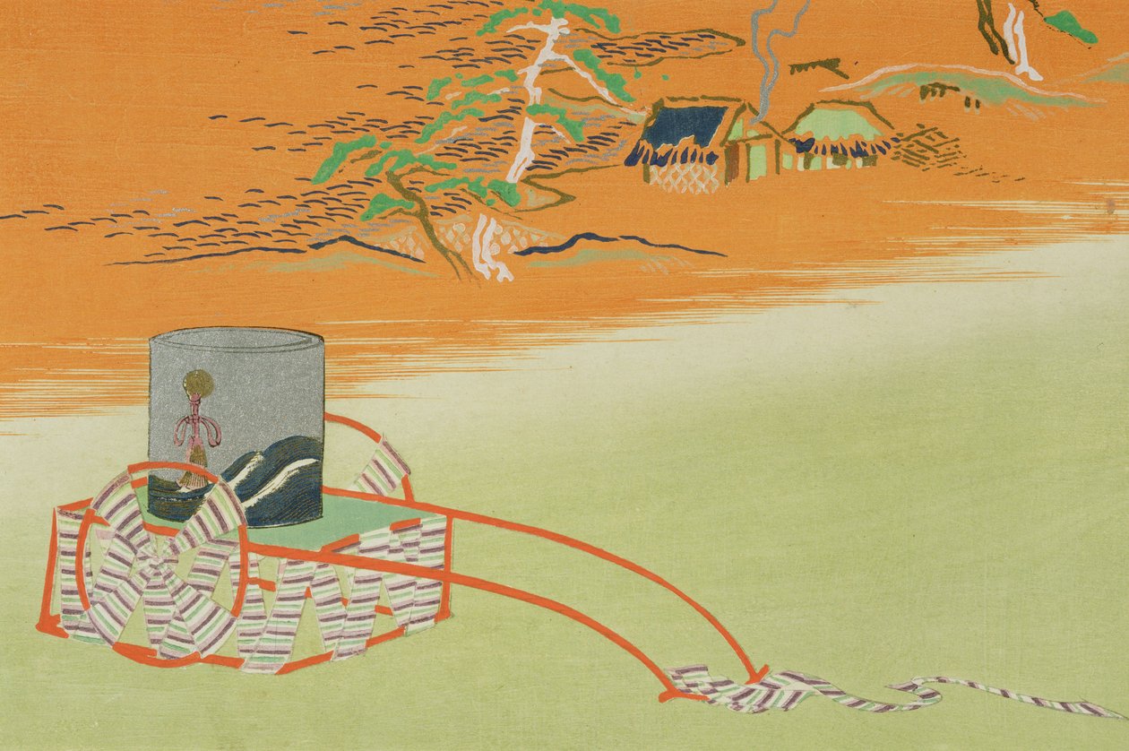 Una carretilla de agua salada, 1903 de Kamisaka Sekka