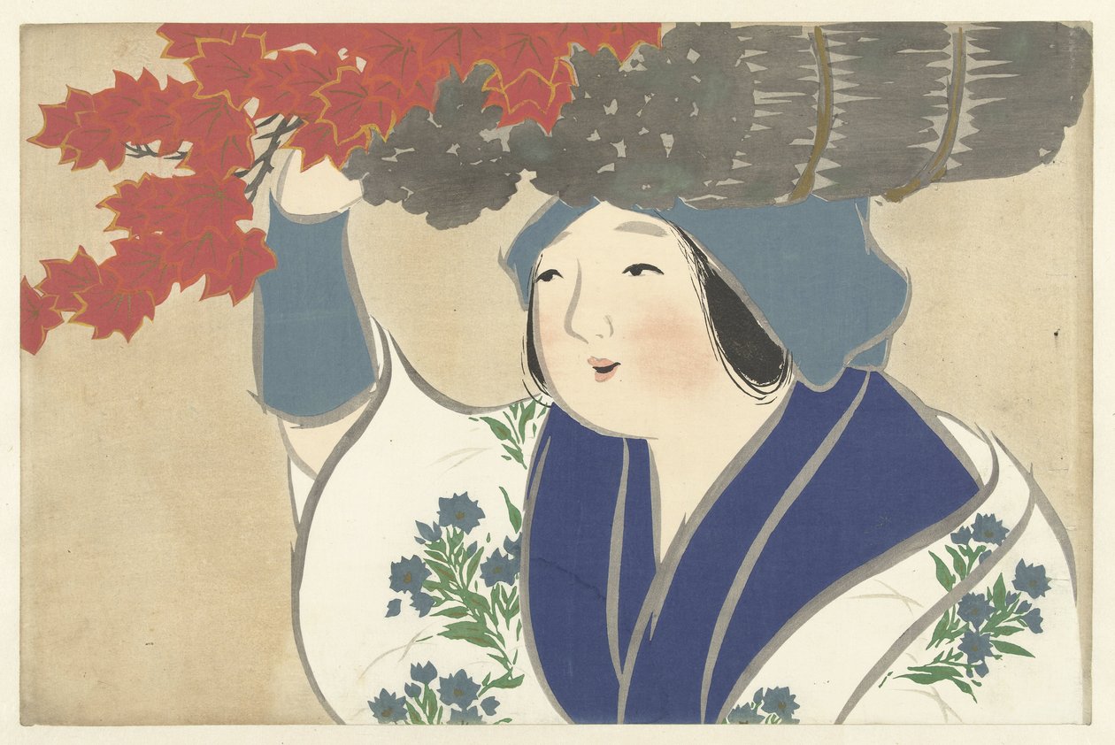 Vendedora de leña kuroki-uri Flores de cien mundos (título de la serie) Momoyogusa, vol. 1 (título de la serie) de Kamisaka Sekka