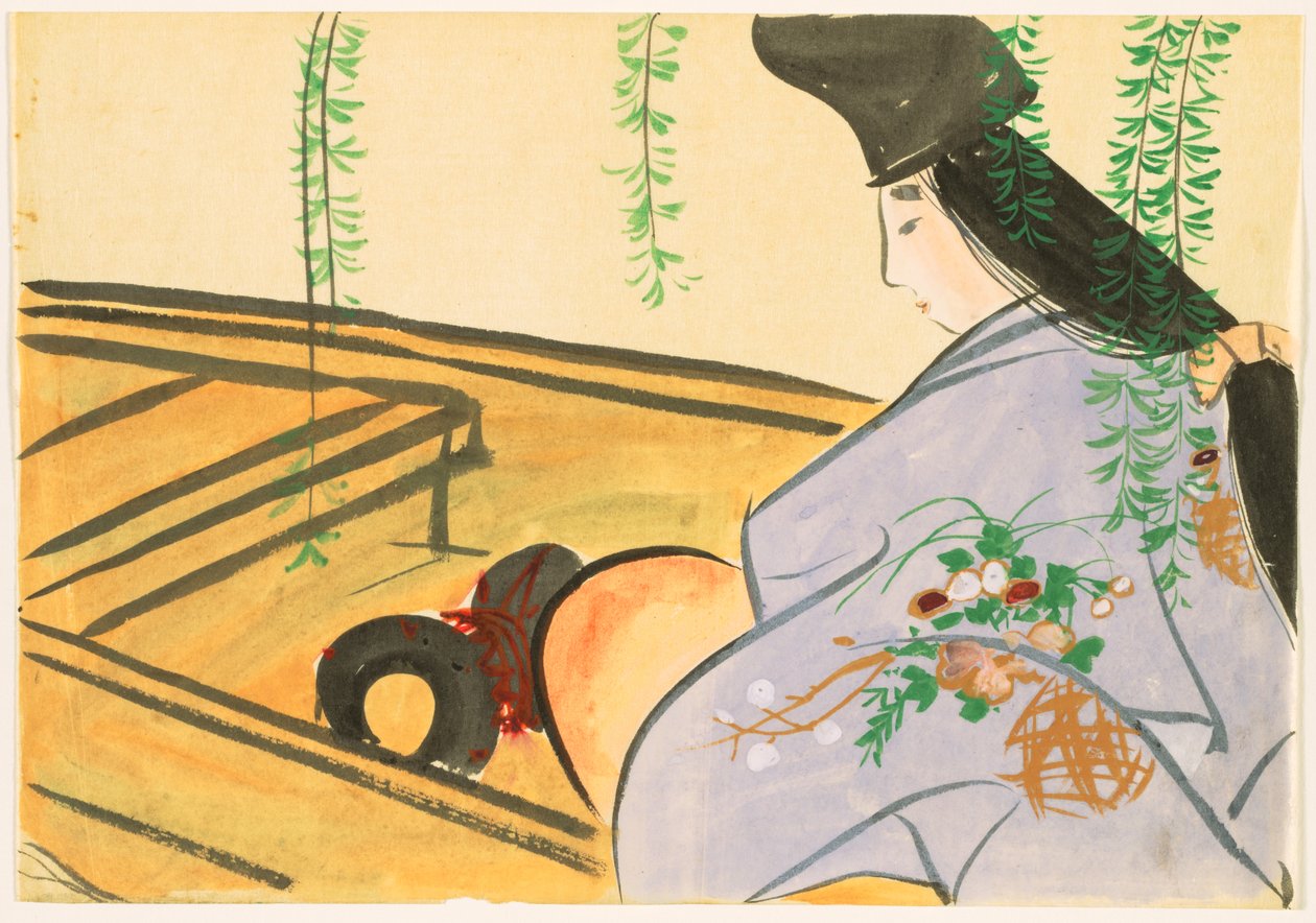 Flowers of a Hundred Worlds (Momoyogusa): Asazuma in Her Boat (Asazuma-bune) de Kamisaka Sekka