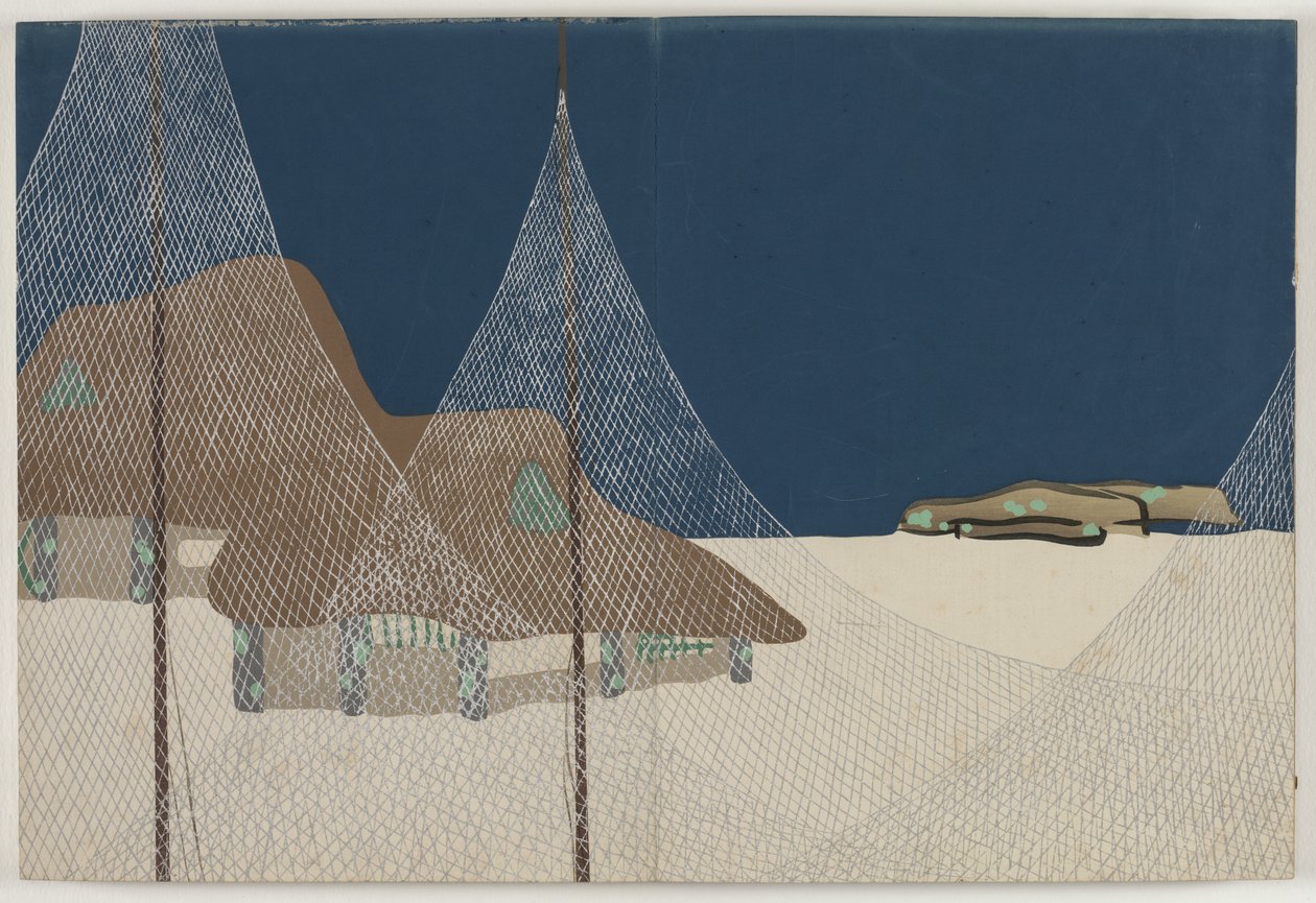 Flowers of a Hundred Worlds (Momoyogusa): Fishing Village (Ryoson) de Kamisaka Sekka