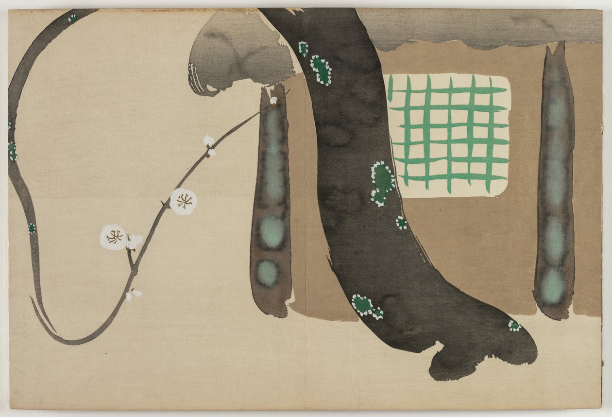 Flowers of a Hundred Worlds (Momoyogusa): Plum by the Eaves (Nokiba no ume) de Kamisaka Sekka