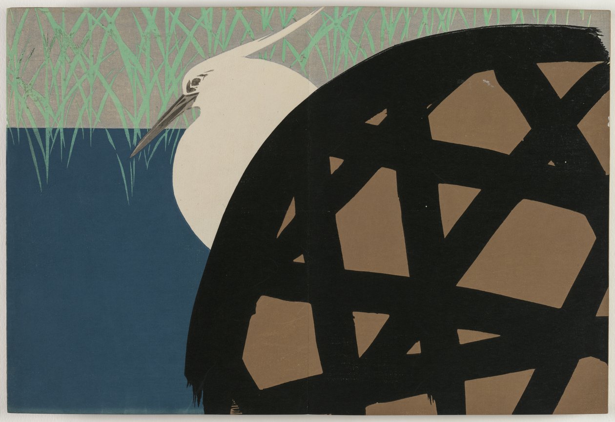 Flowers of a Hundred Worlds (Momoyogusa): White Heron (Shirosagi) de Kamisaka Sekka
