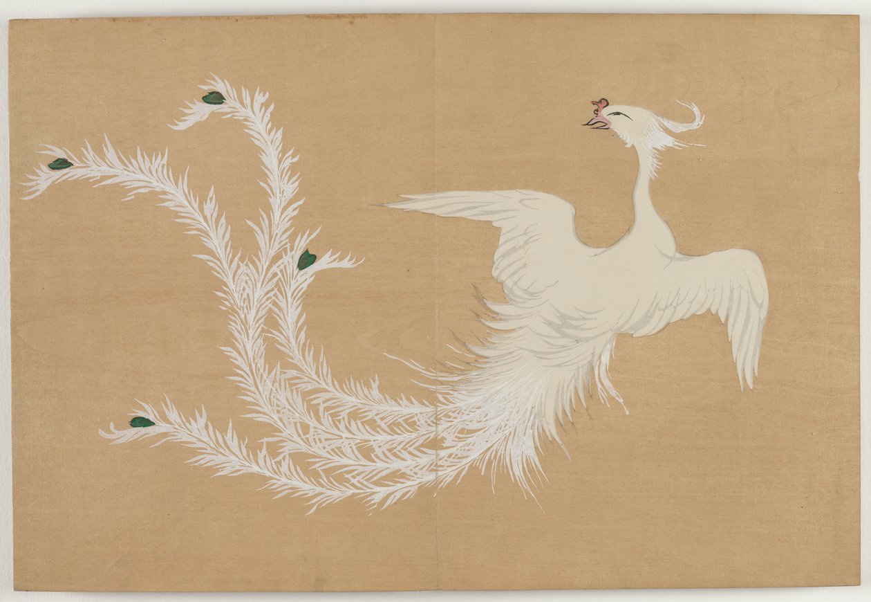 Flowers of a Hundred Worlds (Momoyogusa): White Phoenix  (Hakuho) de Kamisaka Sekka