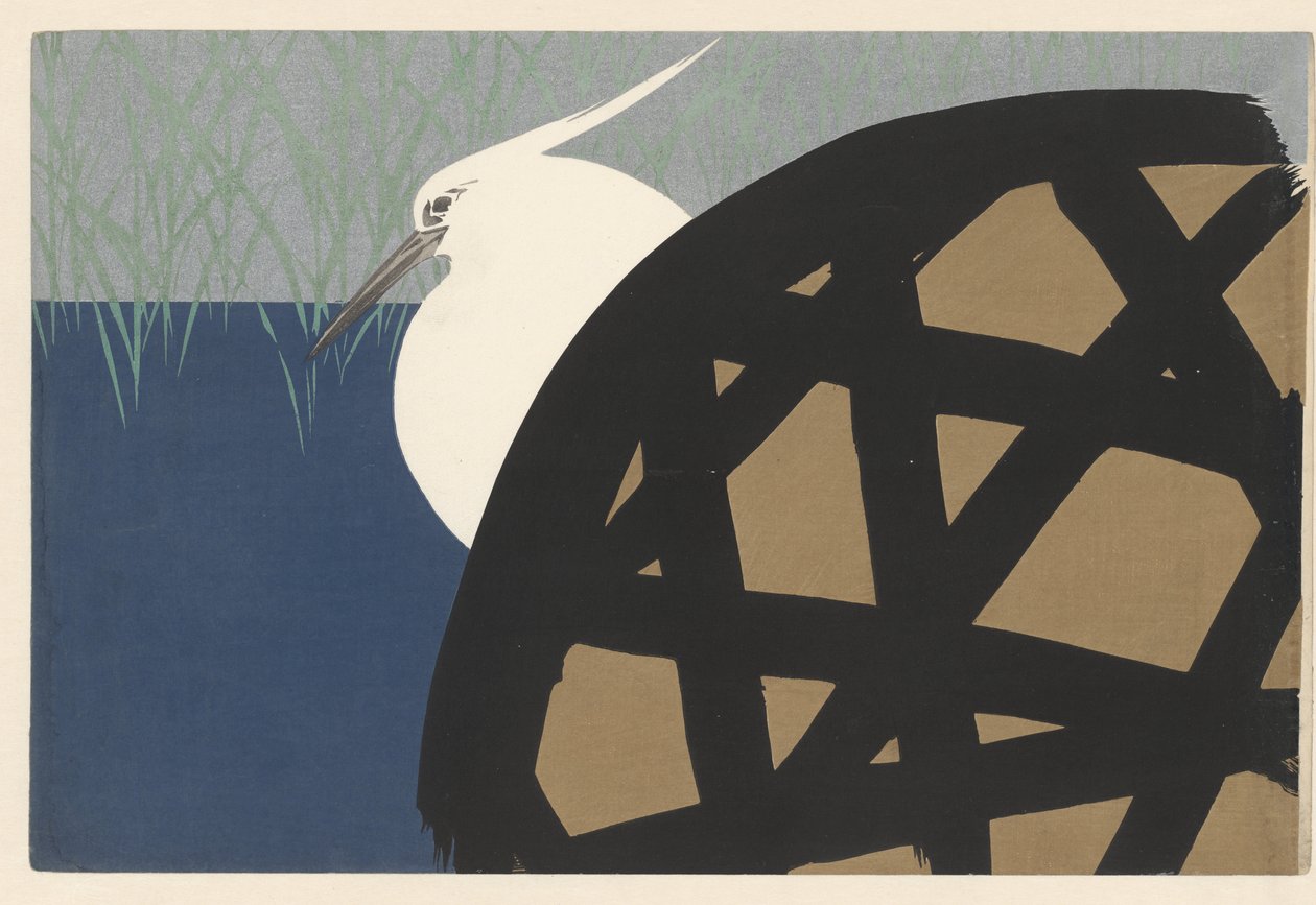 garza blanca de Kamisaka Sekka