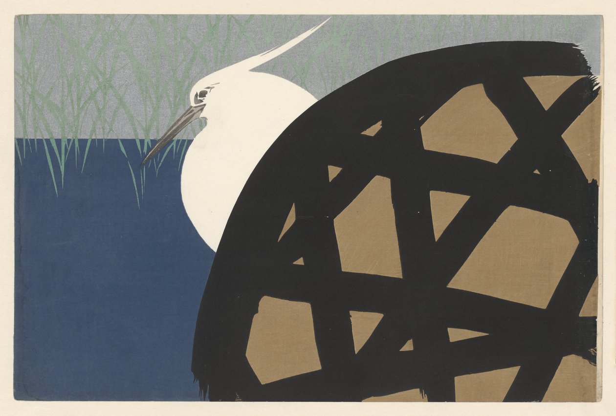 Garza blanca, 1909 de Kamisaka Sekka