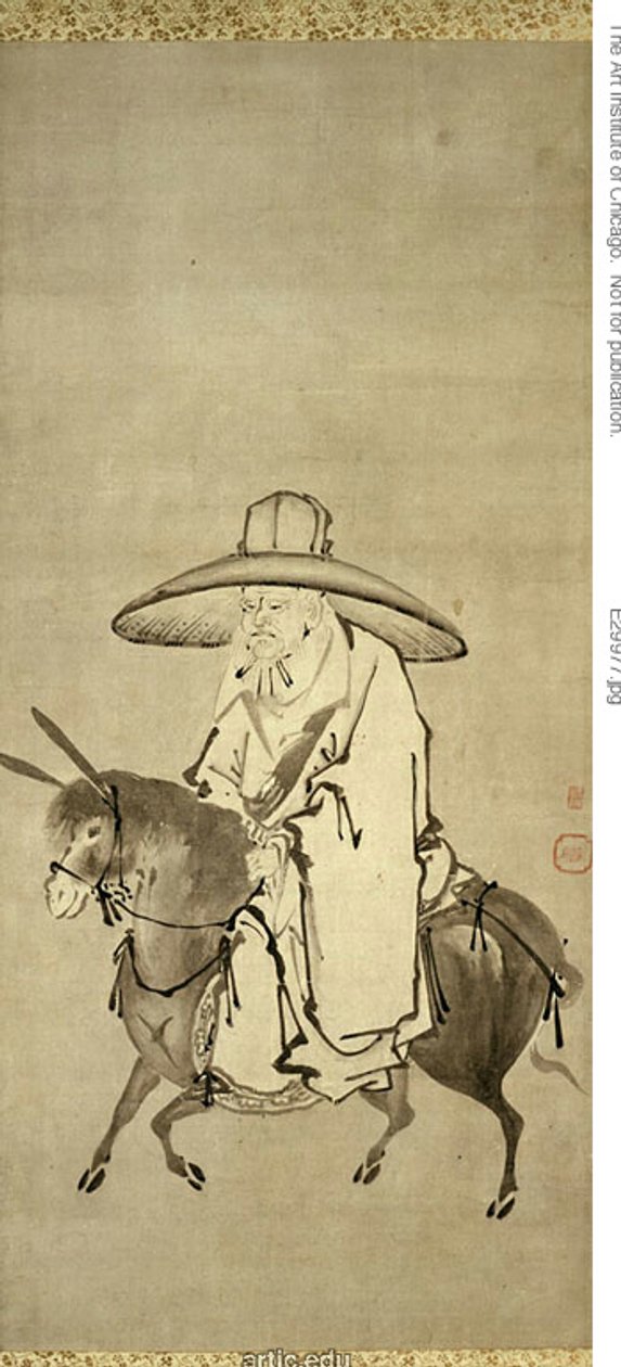 El poeta Du Fu montado en un burro de Kanô Shigenobu