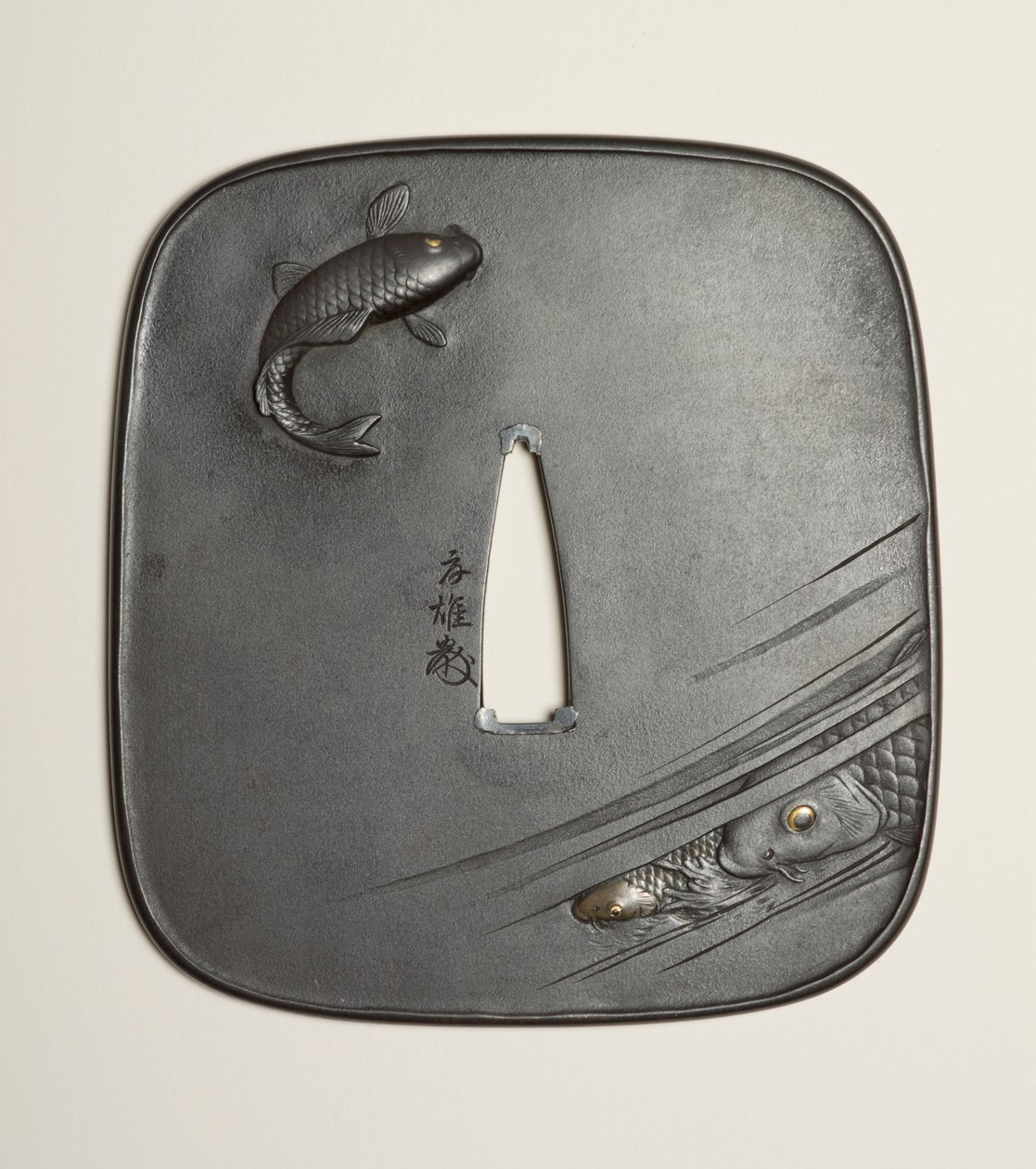 Tsuba, siglo XIX de Kano Natsuo