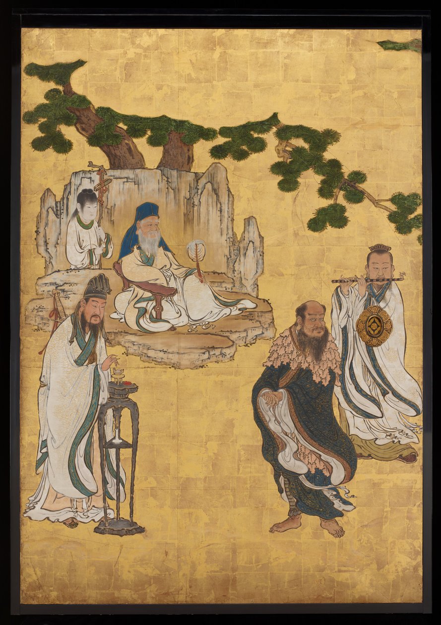 Inmortales taoístas, c.1647 de Kano Sansetsu
