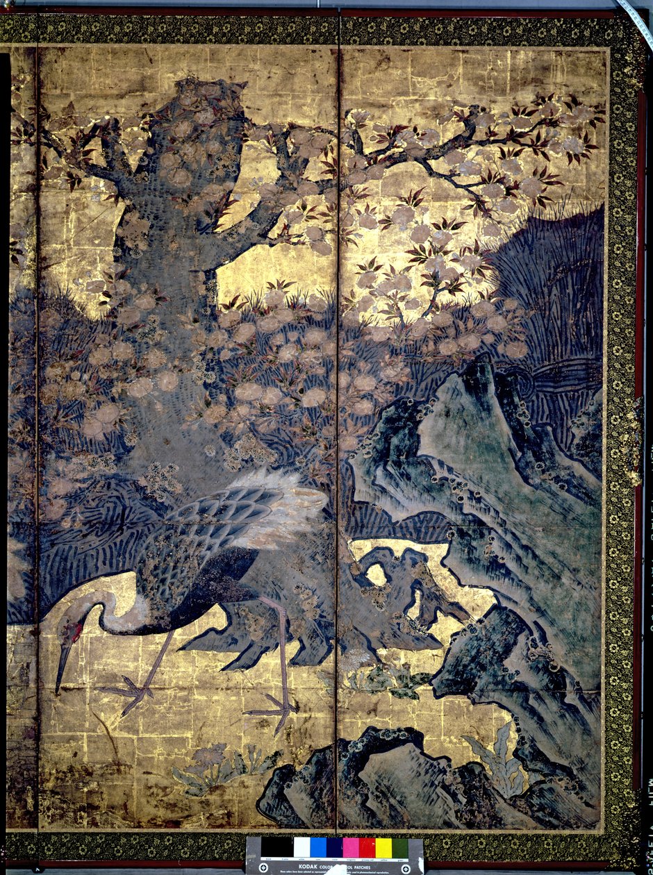 Aves y flores de las cuatro estaciones de Kano Soshu