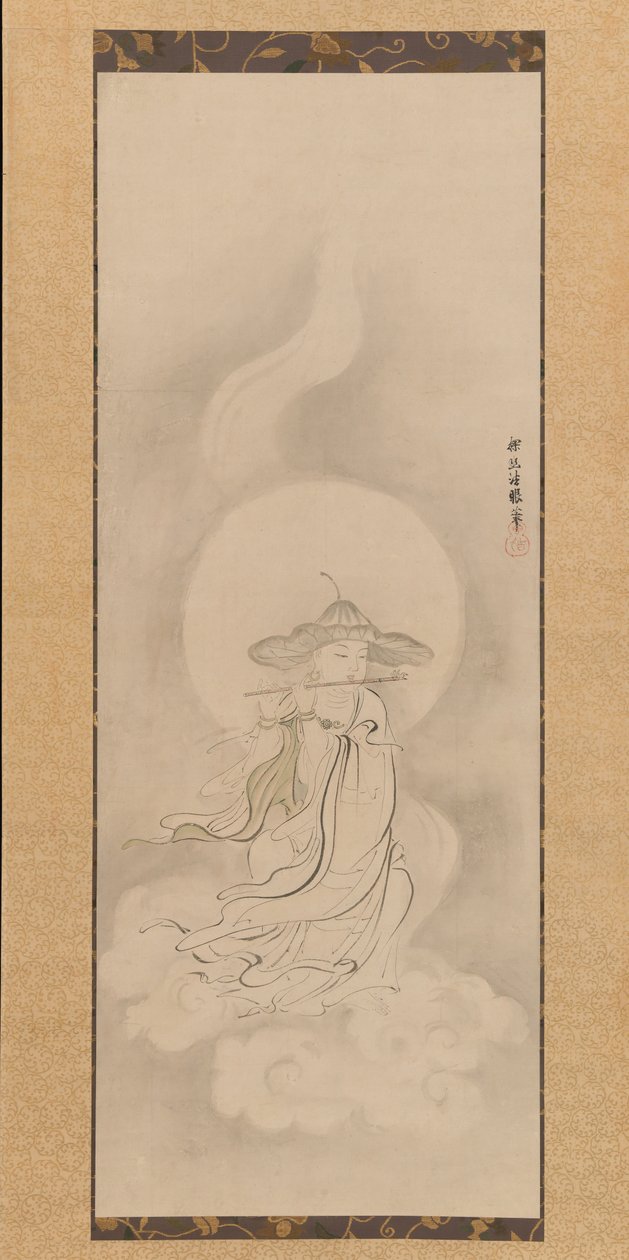 Jizo Bosatsu tocando una flauta, mediados del siglo XVII de Kanō Tan’yū