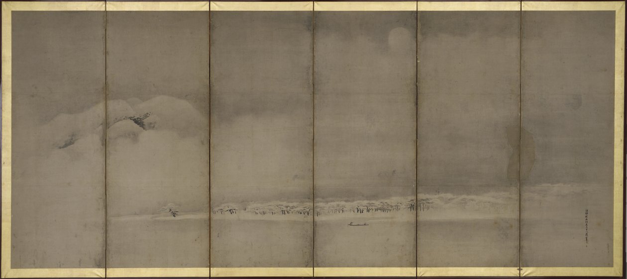 Monte Fuji y Punto Matsubara, Biombos de Kano Tanyu