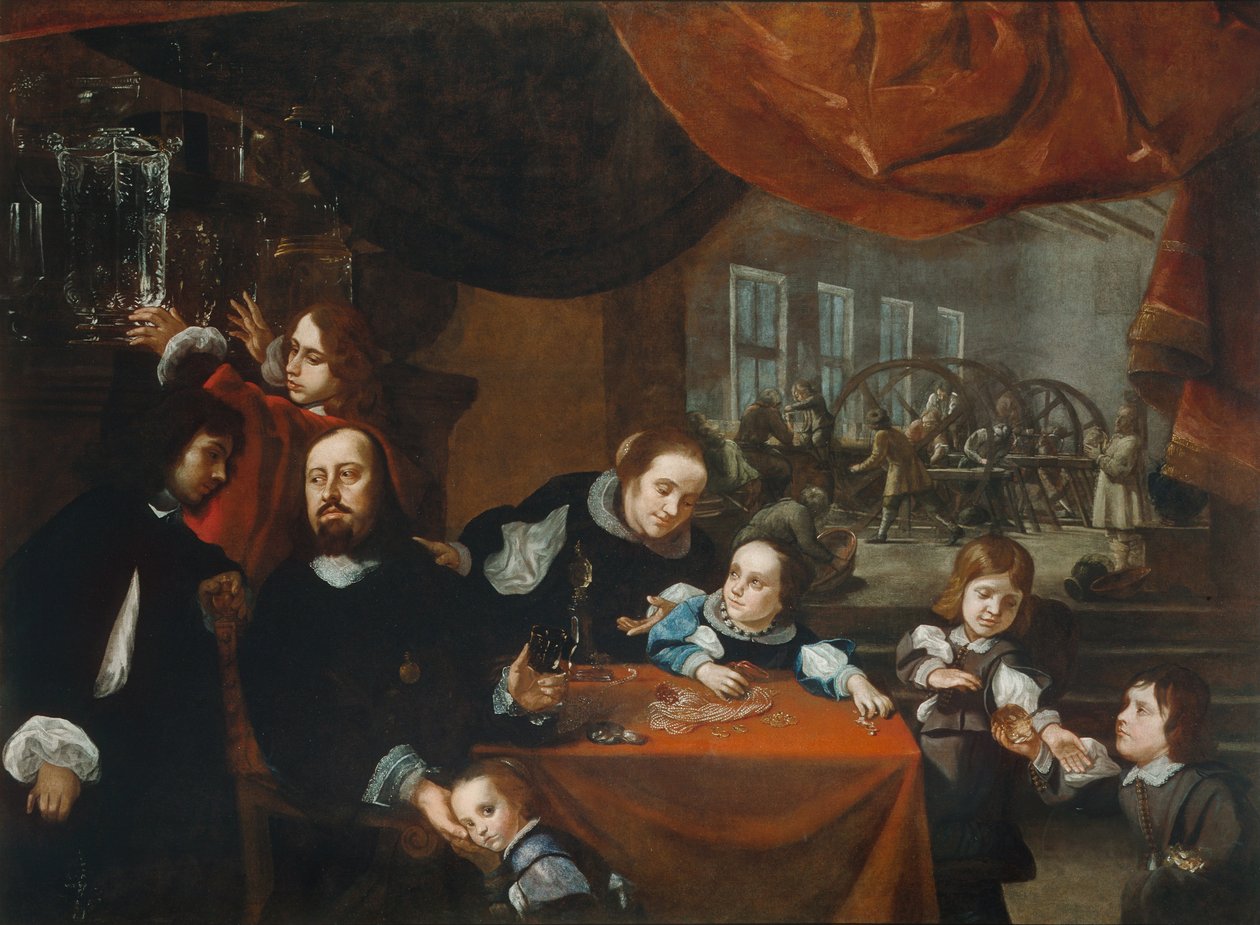 La familia del cortador de piedras preciosas Dionysius Miseroni de Karel Škréta