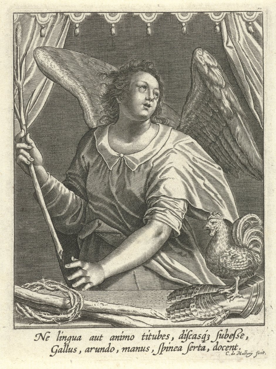 Gallo, corona de espinas y caña de Karel van Mallery