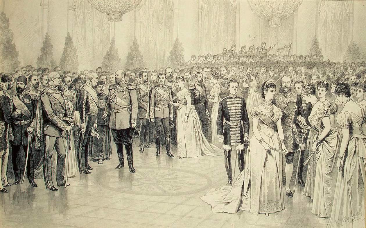 Baile de la Corte en el Salón de San Nicolás del Palacio de Invierno de Karel Brozh