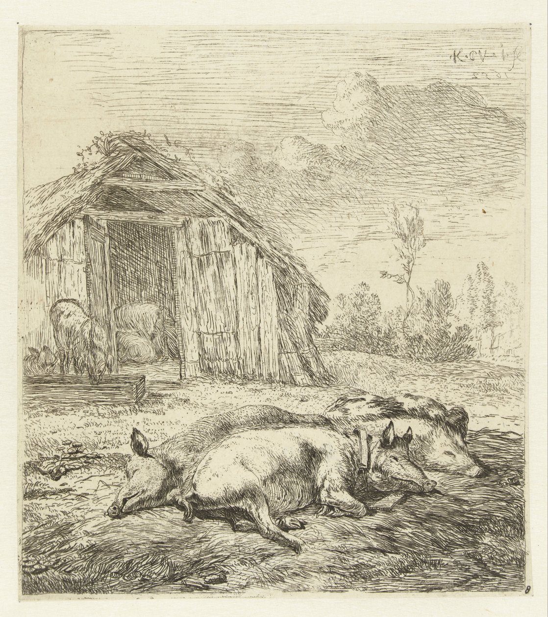Tres cerdos por un corral Animales (título de la serie) de Karel Du Jardin