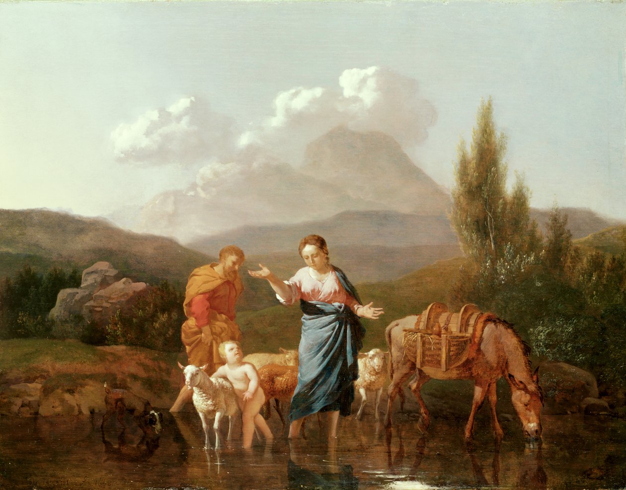 Sagrada Familia en un arroyo de Karel Dujardin