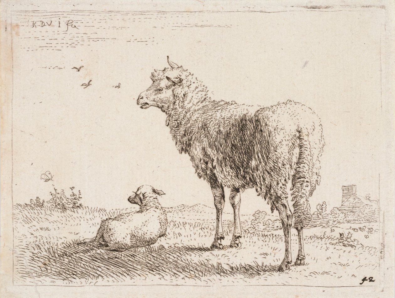 Oveja con cordero de Karel Dujardin